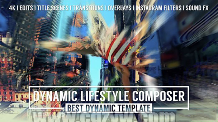 AE模板-电影游戏动感极限运动动作宣传片旅游信号损坏视频开场