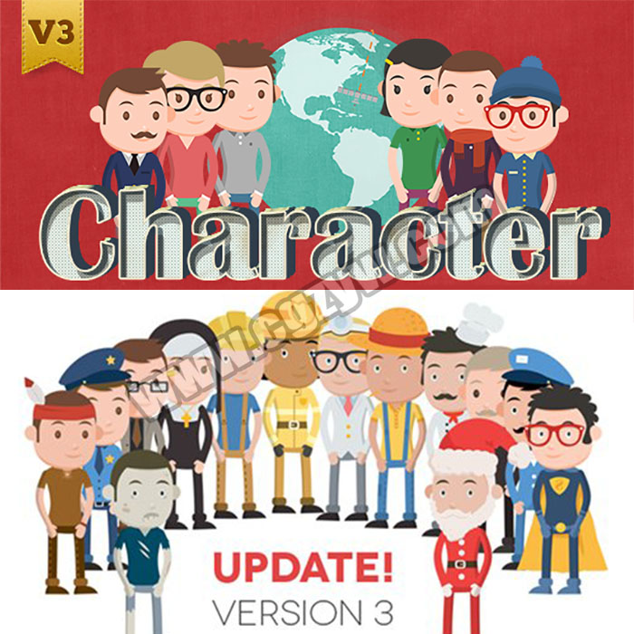 AE模板-壹读飞碟说MG动画二维角色卡通人物解说产品宣传MG模板