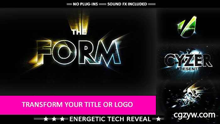 AE模板-高科技闪电能量发光Logo标志变形展示The Form – Hi-tech Impact Logo Transformation 免费下载