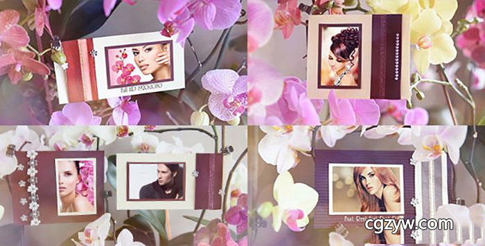 AE模板-美丽花朵相册相框浪漫回忆爱情婚礼开场 Photo Gallery in Flowers 免费下载