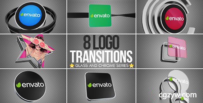 AE模板-8款三维Logo图形遮罩栏目包装转场 Transitions 免费下载