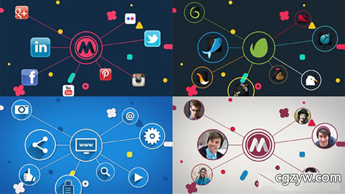 AE模板-企业公司业务宣传科技线条连接logo标志展示The Connection Logo Reveal 免费下载