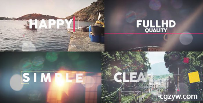 AE模板-快乐夏天企业公司产品推广介绍图文幻灯片片头开场Happy Summer Opener 免费下载