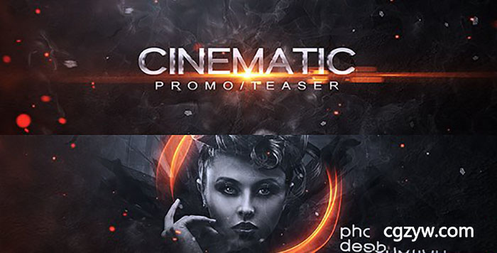 AE模板-震撼冲击波游戏电影宣传片预告片火焰粒子3D文字片头