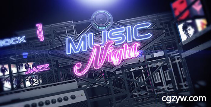 AE模板-音乐盛典麦克风摇滚音乐舞台乐器展示片头 Music Night V3 免费下载