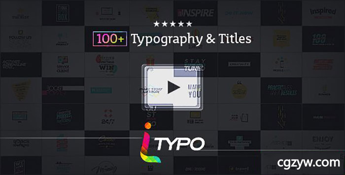 AE模板-100+高级时尚栏目包装扁平化文字标题字幕排版MG动画