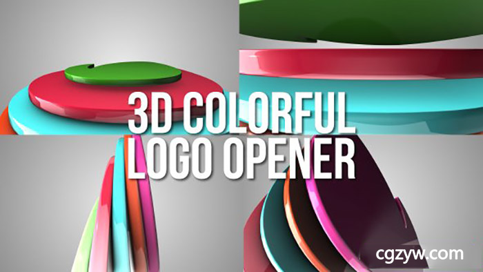 AE模板-E3D三维彩色立体Logo翻转展示 3D Colorful Logo Opener 免费下载
