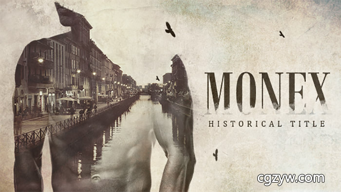 AE模板-电影预告片多重曝光老照片复古回忆侦探犯罪视频片头开场