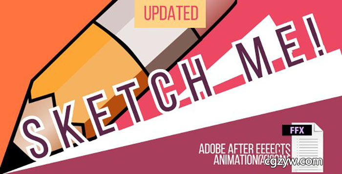 手绘卡通素描抖动文字动画AE预设 Sketch me! Animation Preset