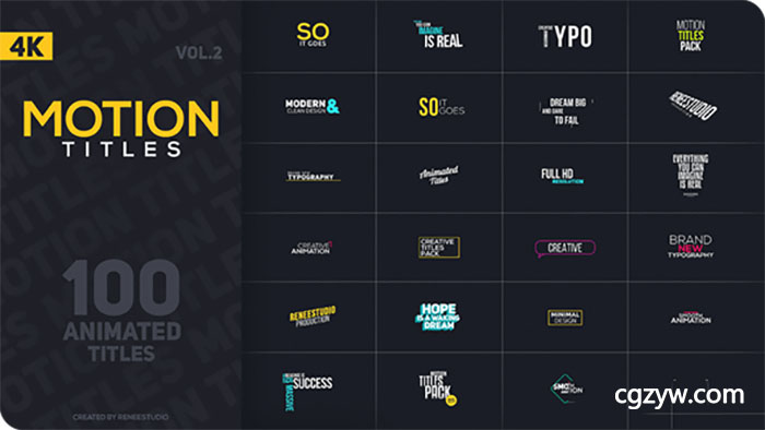 AE模板-时尚扁平化娱乐旅游简洁创意文字标题排版动画人名字幕条第二季