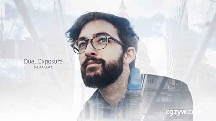 AE模板-大气叠加双重曝光视差预告片开场视频动画 免费下载