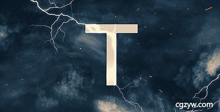 AE模板-大气震撼字幕开场雷电文字破碎史诗电影3D预告宣传片头