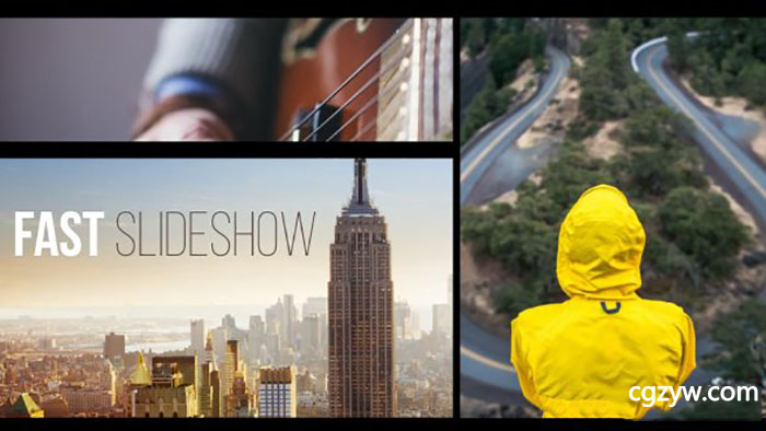 AE模板-画面分屏图片快速展示片头 Fast Slideshow 免费下载