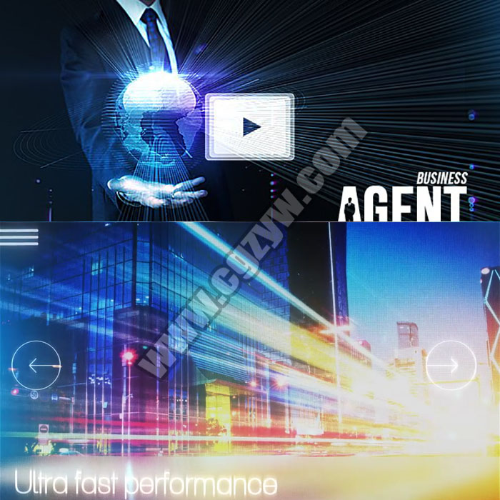 AE模板-高科技HUD元素手势触摸屏幕企业数据网站推广信息展示