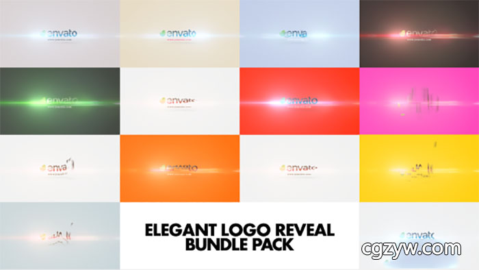 AE模板-光学耀斑Logo展示 Elegant Logo Reveal Bundle Pack 免费下载