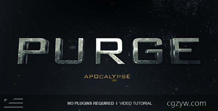 AE模板-震撼电影游戏3D文字大气片头宣传预告片 Purge Trailer 免费下载