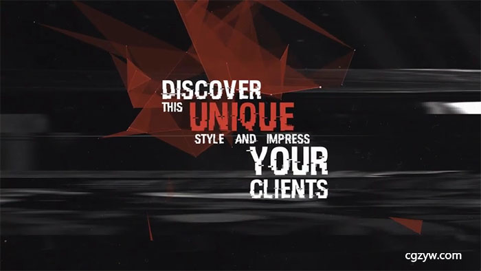 AE模板-公司宣传片创意点线低多边形文字标题排版解说动画字幕条