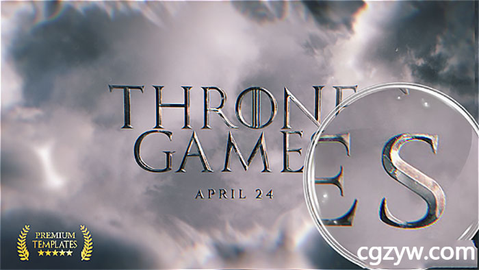 AE模板-大气震撼云层穿梭3D文字金属标题字幕电影企业宣传片片头开场