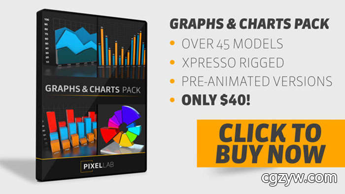 C4D预设-图形曲线图数据图图表表格饼形图饼状图走势图预设