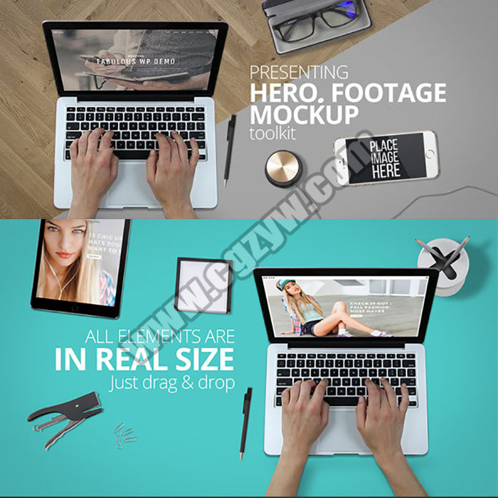 AE模板-实拍办公桌面公司宣传APP手机电脑iPad生活用品合成展示