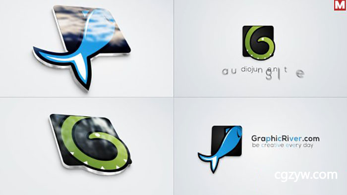 AE模板-玻璃质感图片闪现简洁Logo开场动画 Simple Logo 免费下载