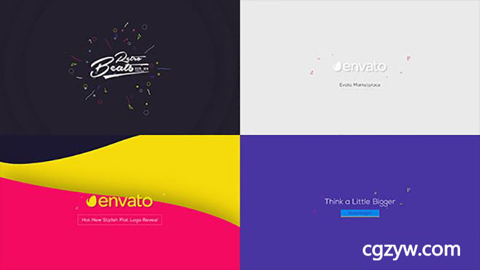 AE模板-图形扁平化Logo展示MG动画含音效 Flat Logo Animations 免费下载