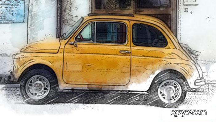 AE模板-图片切换铅笔手绘素描水彩片头动画 Sketch & Watercolor Art 免费下载