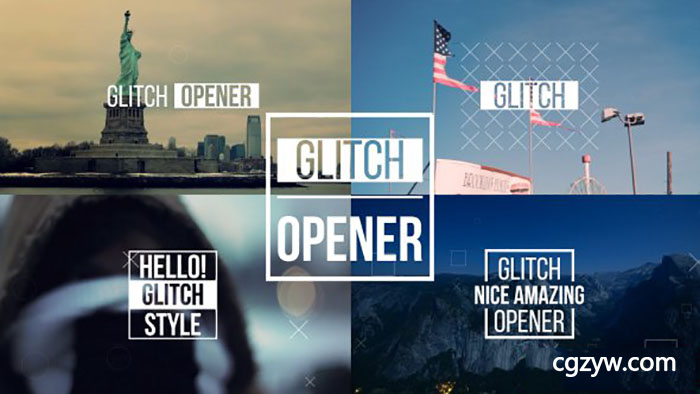 AE模板-数字失真动感城市生活快节奏视频片头开场 Dynamic Glitch Opener 2 免费下载