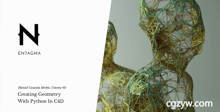 C4D高级教程-Thinking Particles结合Python制作几何连线plexus线框效果Creating Geometry With Python In