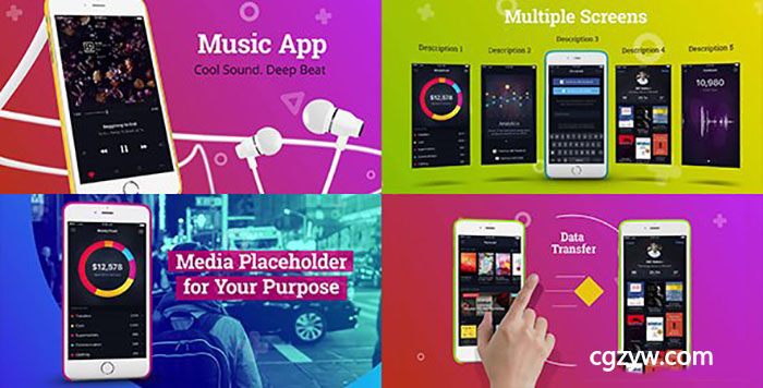 AE模板-Phone 6S手机APP应用程序游戏演示介绍功能展示宣传片