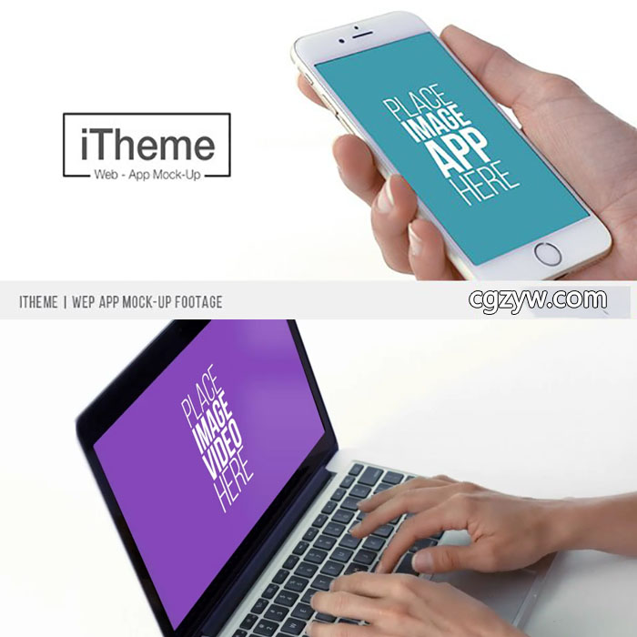 AE模板-实拍抠像合成视频素材手机电脑iPad办公APP滑动视频展示