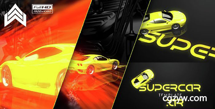 AE模板-酷炫光线赛车跑车漂移Logo展示 Supercar Logo 免费下载