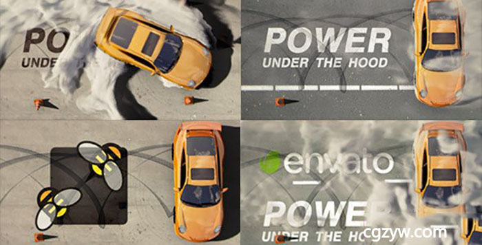 AE模板-汽车商标公司赛车刹车飘逸烟雾Logo展示 Logo Drift v2 免费下载