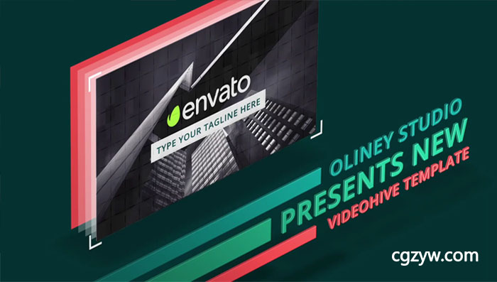 AE模板-简约3D等距斜线条商务公司宣传片透视幻灯片展示片头