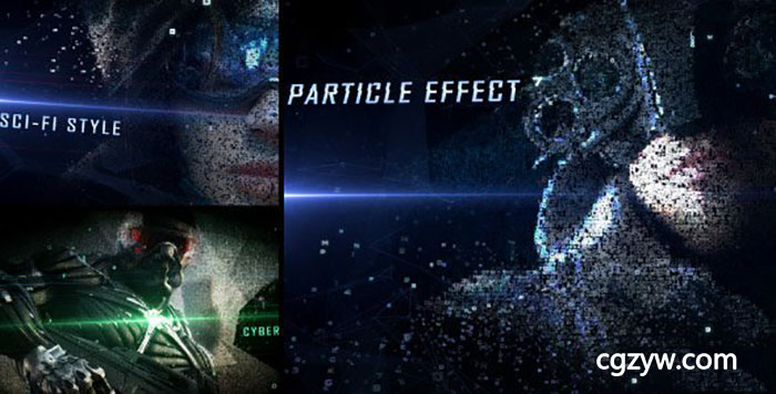 AE模板-高科技虚拟网络数字汇聚图片科幻游戏宣传片 Digital Form Intro 免费下载