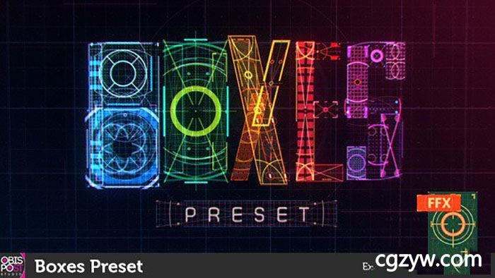 AE预设-高科技信息图表图形界面设计预设HUD模板Boxes Preset免费下载