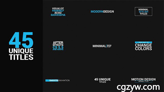 AE模板-45个人名字幕条标题动画 45 Titles Package 免费下载