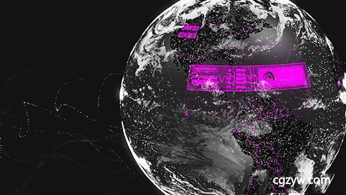 AE模板-高科技HUD动态虚拟科幻地球 3D Element Dark PlanetE3D 免费下载