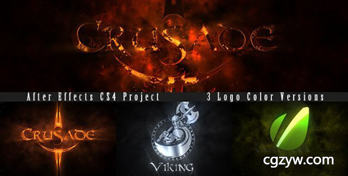 AE模板-金属火焰标志破碎掉落大气游戏Logo片头展示 Incandescent Epic Reveal 免费下载