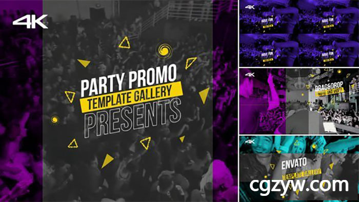 AE模板-时尚音乐活动狂欢派对聚会现场宣传片 Party Promo 免费下载