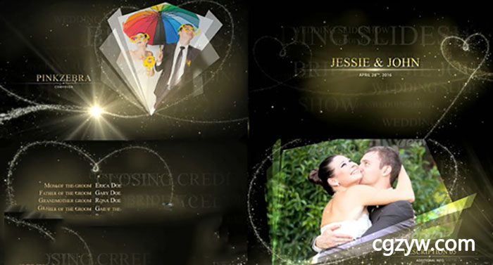 AE模板-唯美粒子光线浪漫爱情情人节主题电影预告介绍幻灯片展示