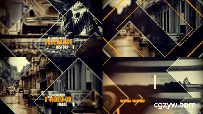AE模板-老电影复古历史回忆照片幻灯片展示Elegance History 免费下载