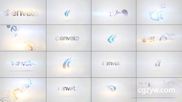 AE模板-20个简洁线框描边翻转Logo展示 Quick Logo Sting Pack 11- Clean & Minimal 免费下载