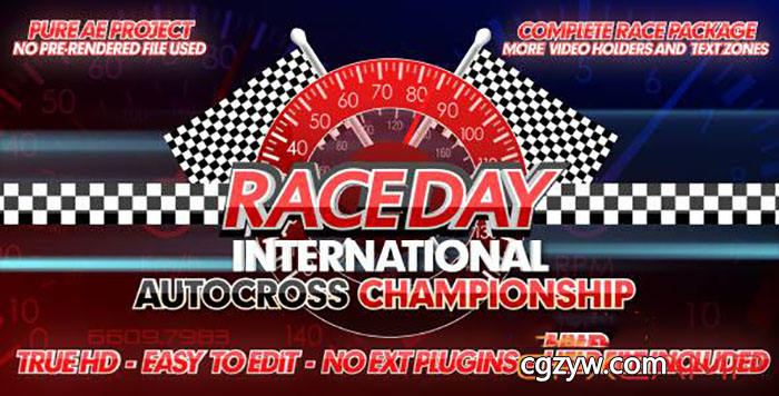 AE模板-体育赛事越野赛车F4赛事预告宣传片 Race Day – A Complete Racing Package 免费下载