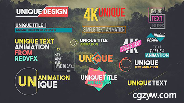 AE模板-企业影片包装创意实用人名字幕条文字标题动画 31 Unique Titles Pack 免费下载