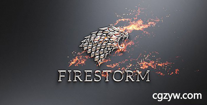 AE模板-标志演绎粒子火焰燃烧钢铁质感Logo展示 Flame & Metal – Fire Logo Reveal 免费下载