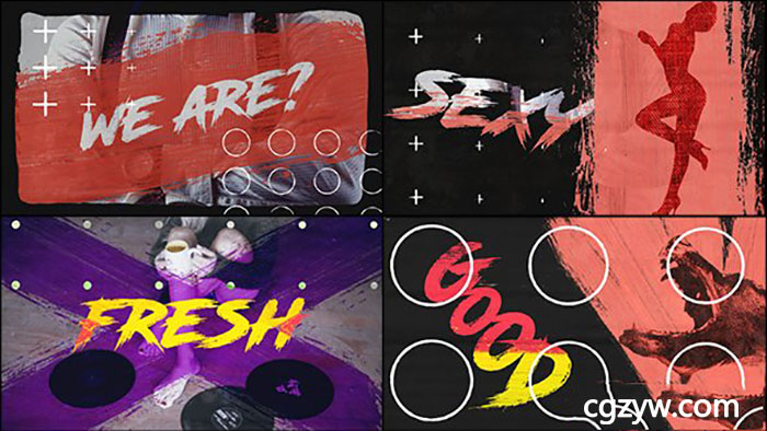 AE模板-现代化复古标志笔刷划痕片头开场 Fast&Sexy opener 免费下载