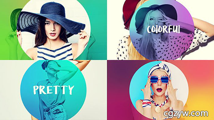 AE模板-优雅夏季旅游照片干净企业动态幻灯片展示片头 Colorful Opener 免费下载