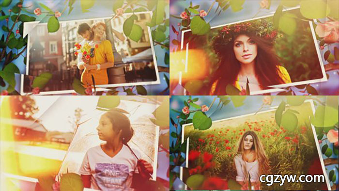 AE模板-鲜花树叶温馨家庭相册照片片头 Spring – Summer Promo and Slideshow 免费下载