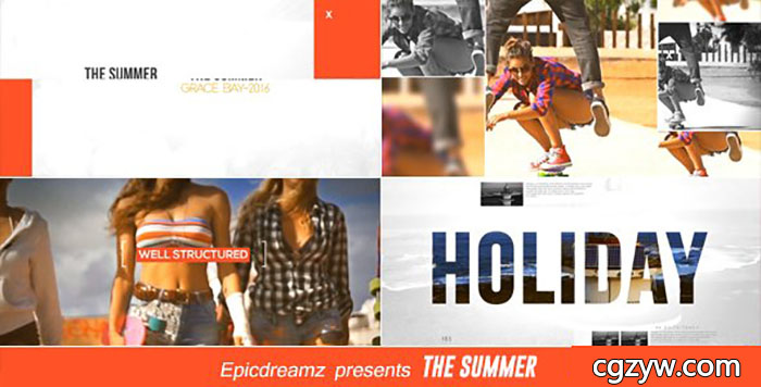 AE模板-公司形象夏日派对旅游时尚活力视频片头 The Summer 免费下载